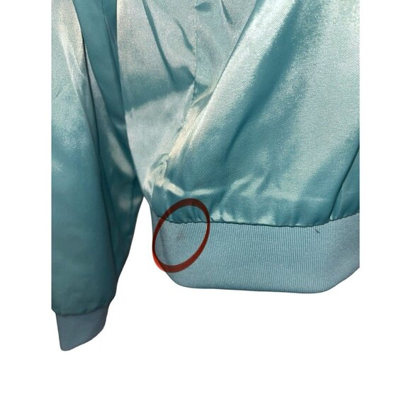 Romeo & Juliet Couture Women’s Medium Mint Satin Floral Embroidered Jacket READ - Picture 5 of 12